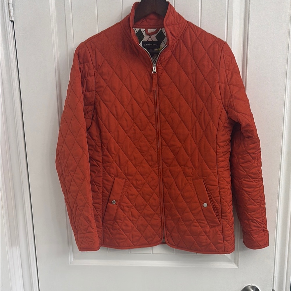 Lands' End Quilted Jacket - Rust Orange